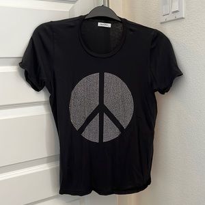 Lauren Moshi bejeweled peace T-shirt
